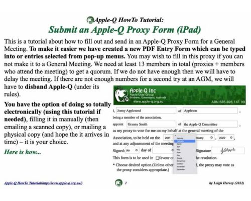 HowTo: Submit Apple-Q Proxy Form (2022)(iPad)