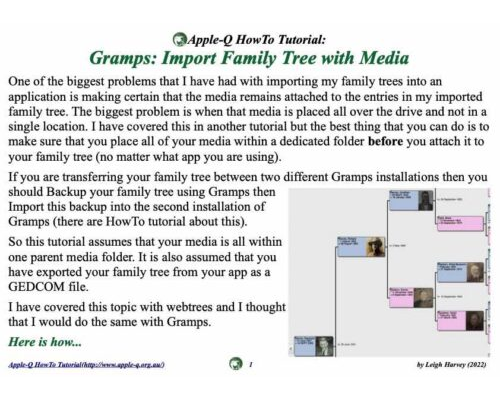 HowTo: Apple-Q HowTo: Gramps: Import Family Tree with Media
