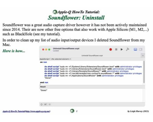 HowTo: Soundflower: Uninstall (2023-10)