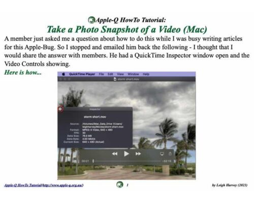 HowTo: Take a Photo Snapshot of a Video (Mac)(2023-10)