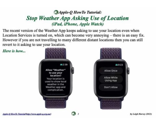 HowTo: Stop Weather App Asking Use of Location