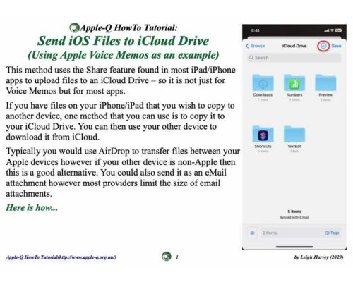 HowTo: Send iOS Files to iCloud Drive (2023-08)