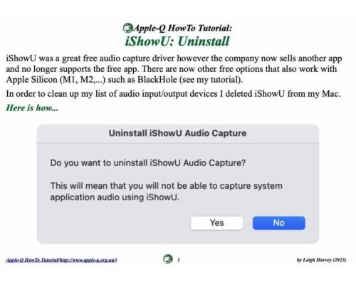 HowTo: iShowU: Uninstall (2023-10)