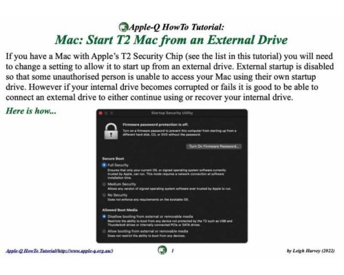 HowTo: Mac: Start T2 Mac from an External Drive