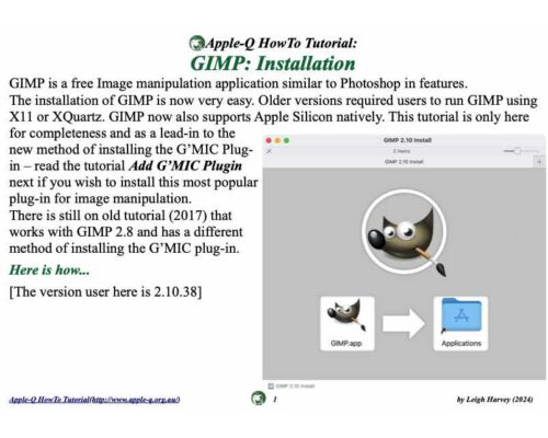 HowTo: GIMP:  Install 1. GIMP Application (2024-09)