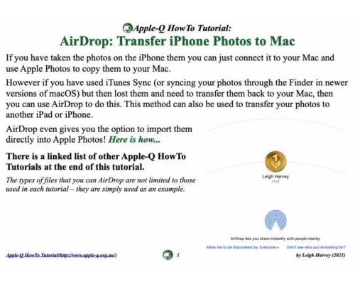 HowTo: AirDrop: Transfer iPhone Photos to Mac