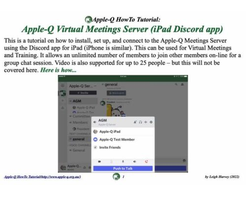 HowTo: Apple-Q Meetings Server (iPad Discord app)