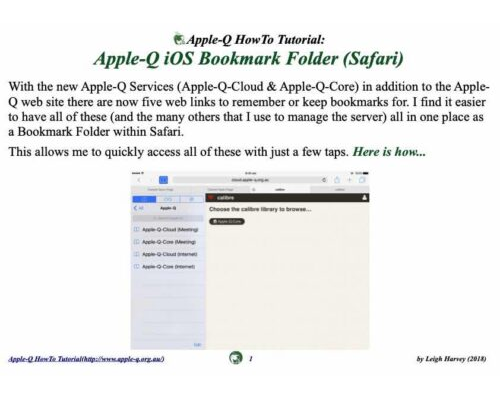 HowTo: Apple-Q iOS Bookmark Folder (Safari)(2018)