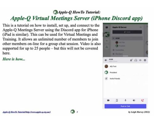 HowTo: Apple-Q Meetings Server (iPhone Discord app)