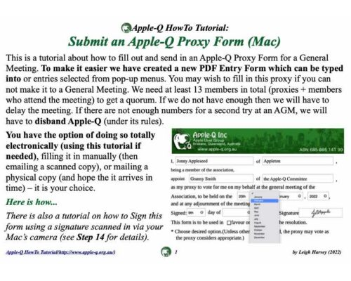 HowTo: Submit Apple-Q Proxy Form (2022)(Mac)