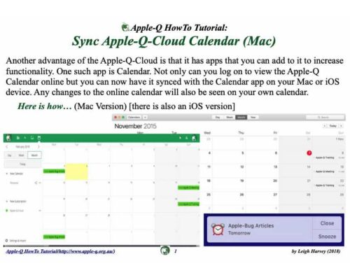 HowTo: Sync Apple-Q-Cloud Calendar (Mac)(2018)