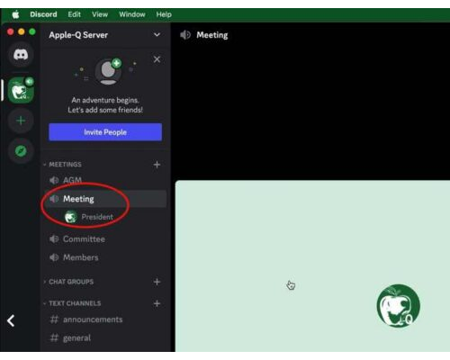 HowTo Video: Re-enter Apple-Q Meeting Server(Discord)(from Applications)