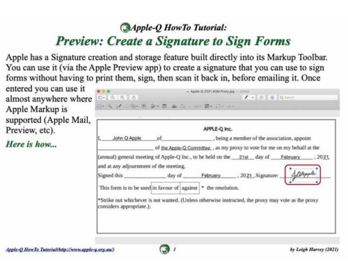 HowTo: Apple Preview: Create a Signature to Sign Forms (2021)