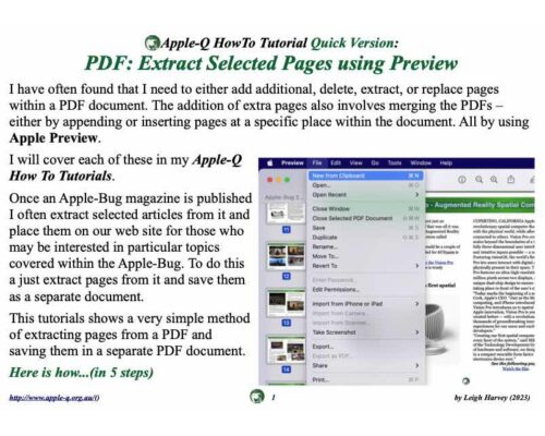 HowTo: PDF: Extract Selected Pages using Apple Preview (Quick Version)