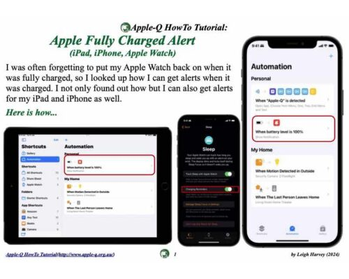 HowTo: Apple Fully Charged Alert (iPad, iPhone, Apple Watch)