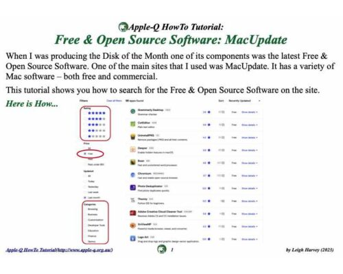 HowTo: Free & Open Source Software- MacUpdate (2023-08)