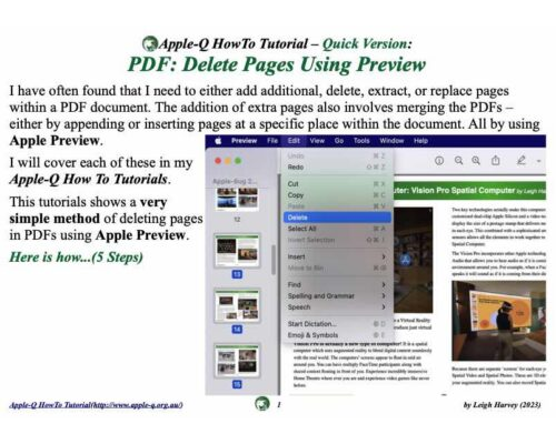 HowTo: PDF- Delete Pages using Apple Preview (Quick Version)