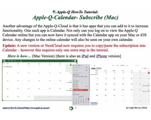 HowTo: Apple-Q-Calendar- Subscribe (Mac)