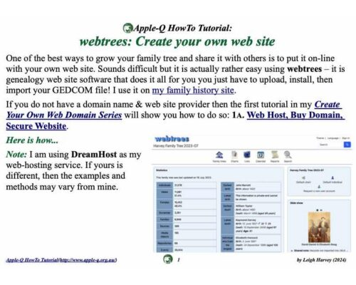 HowTo Series: webtrees Web Site (2024)