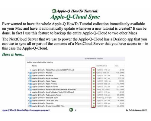 HowTo: Apple-Q-Cloud Sync (Mac)