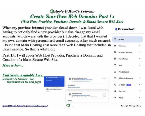 HowTo: Create Your Own Web Domain 1A (Web Host, Buy Domain, Secure Website)(2024-07)