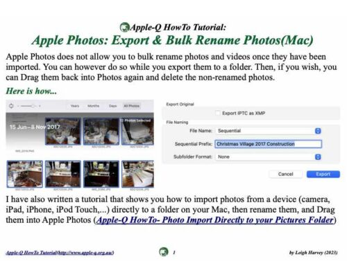 HowTo: Apple Photos: Export & Bulk Rename Photos(Mac)(2023-10)