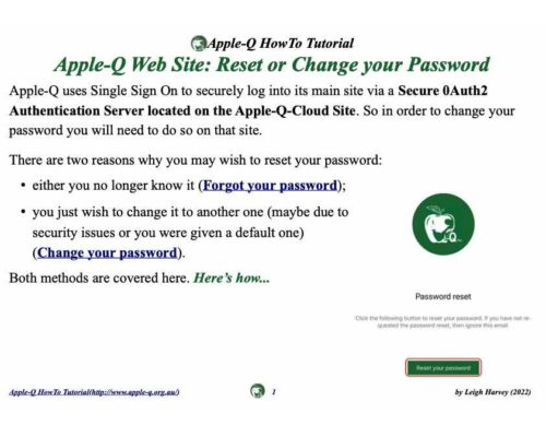 HowTo: Apple-Q-Web Site: Reset or Change Your Password (2022)