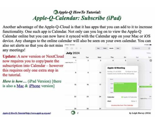 HowTo: Apple-Q-Calendar- Subscribe (iPad)