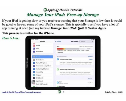 HowTo: Manage Your iPad: Free-up Storage