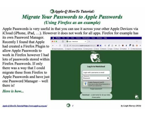 HowTo: Migrate Your Passwords to Apple Passwords (Using Firefox as an example)