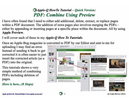 HowTo: PDF: Combine using Apple Preview (Quick Version)