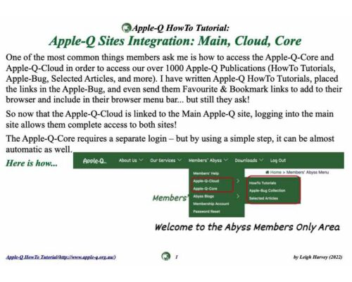 HowTo: Apple-Q Sites Integration- Main, Cloud, Core (2022-04)