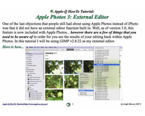 HowTo: Apple Photos 3: External Editor (2017)