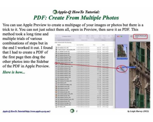 HowTo: PDF- Create From Multiple Photos (Mac)