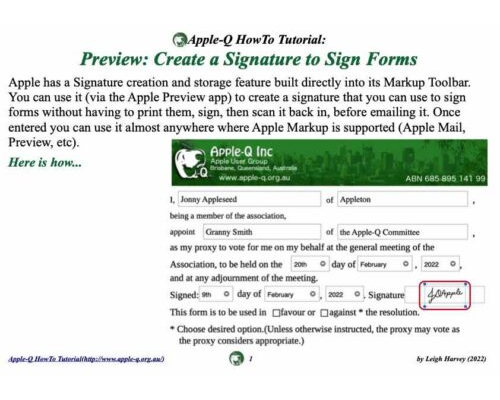 HowTo: Apple Preview: Create a Signature to Sign Forms (2022)