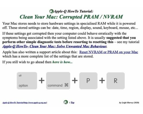 HowTo: Clean Your Mac: Corrupted PRAM / NVRAM