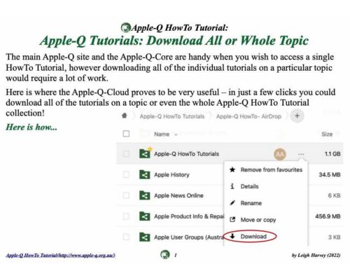 HowTo: Apple-Q Tutorials: Download All or Whole Topic
