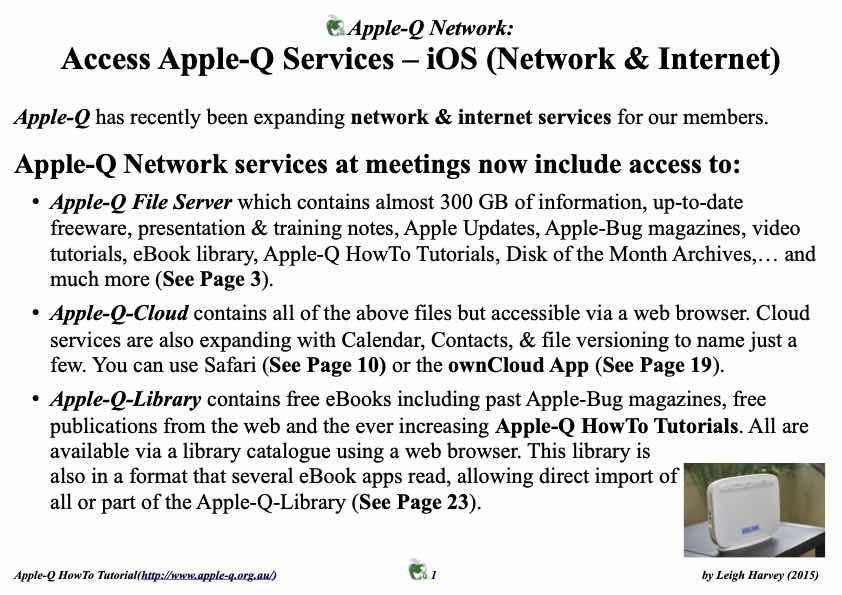 Apple-Q HowTo- Access Apple-Q Services iOS (Network & Internet)