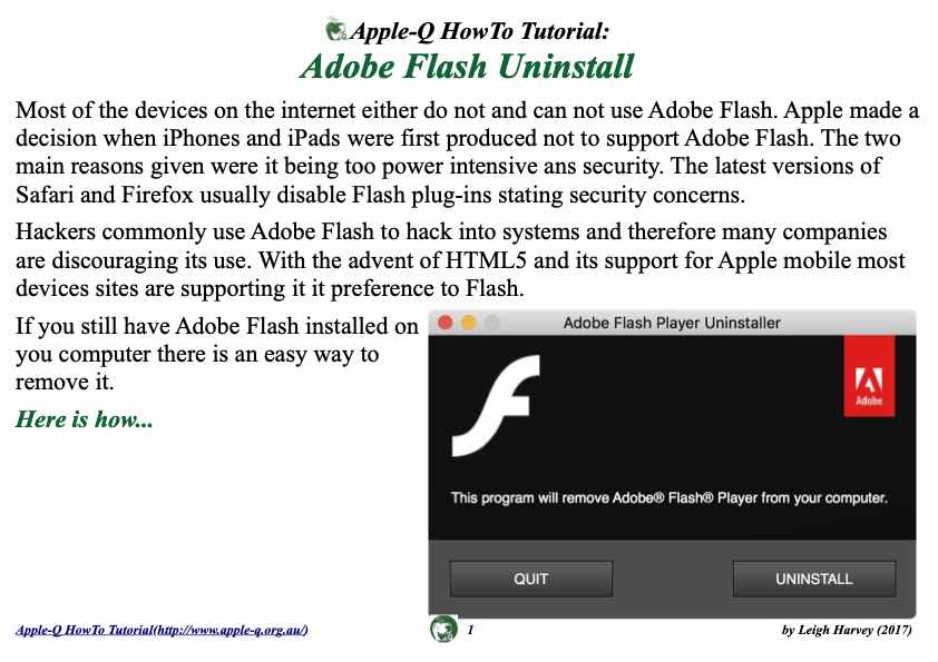 Apple-Q HowTo- Adobe Flash Uninstall (2017-09)