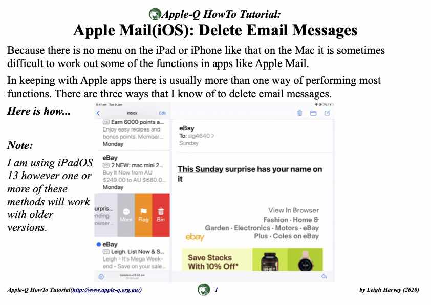 Apple-Q HowTo- Apple Mail(iOS)- Delete Email Messages
