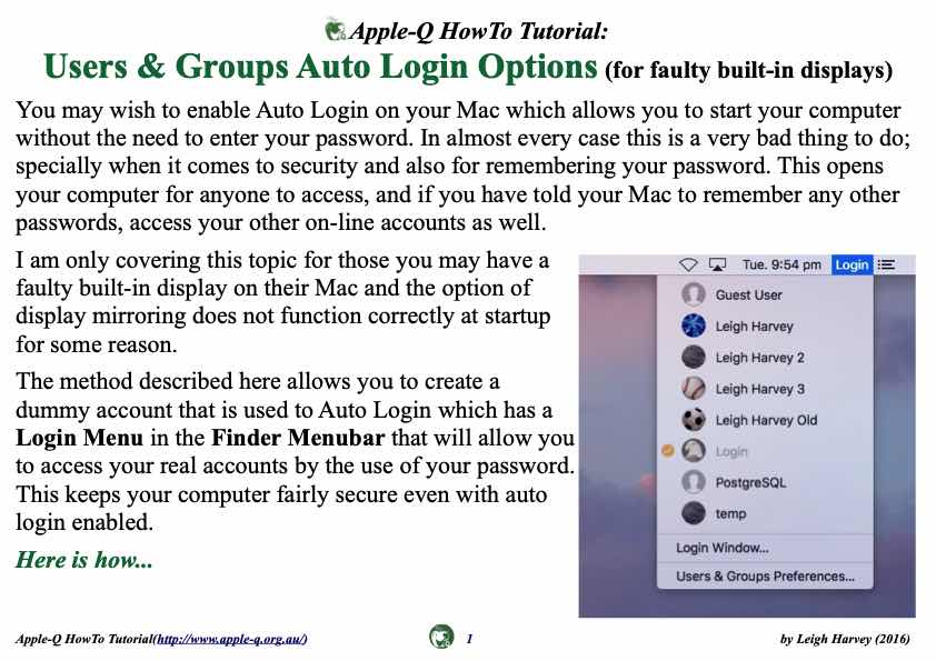 Apple-Q HowTo- Auto Login Options(2016-12)