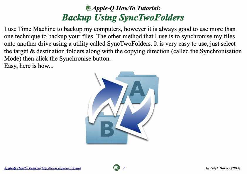 Apple-Q HowTo- Backup Using SyncTwoFolders (2016-02)