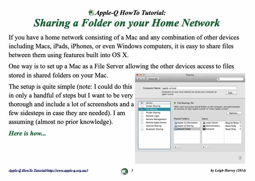 Apple-Q HowTo- Sharing a Folder on your Home Network (2014-07)