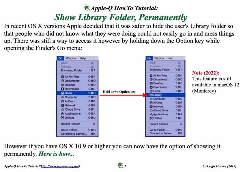 Apple-Q HowTo- Show Library Folder, Permanently (2015-07)