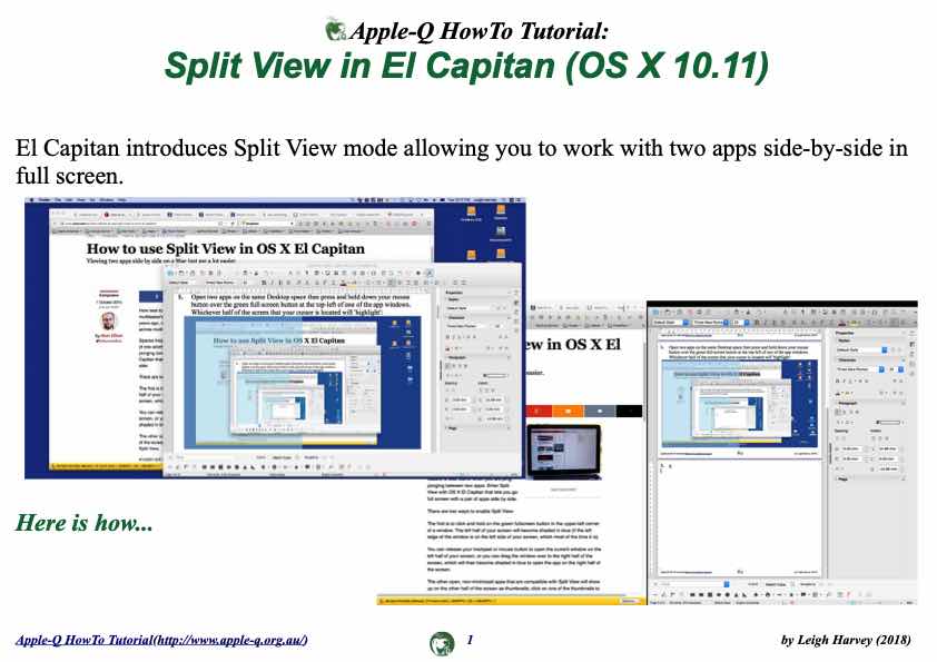 Apple-Q HowTo- Split View in El Capitan (2015-10)