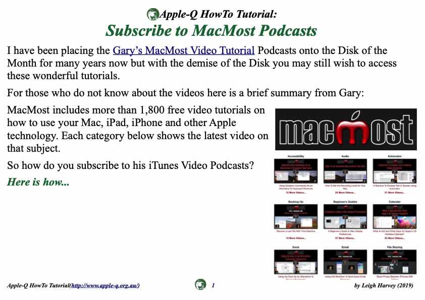 Apple-Q HowTo- Subscribe to MacMost Podcasts (2019-04)