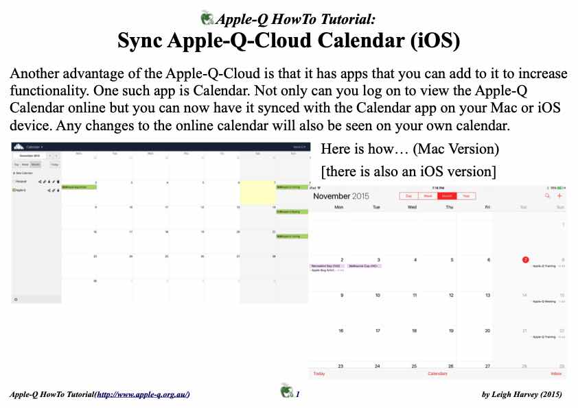 Apple-Q HowTo- Sync Apple-Q-Cloud Calendar (iOS)