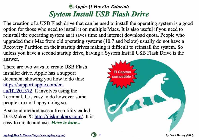 Apple-Q HowTo- System Install USB Flash Drive (2016-10)