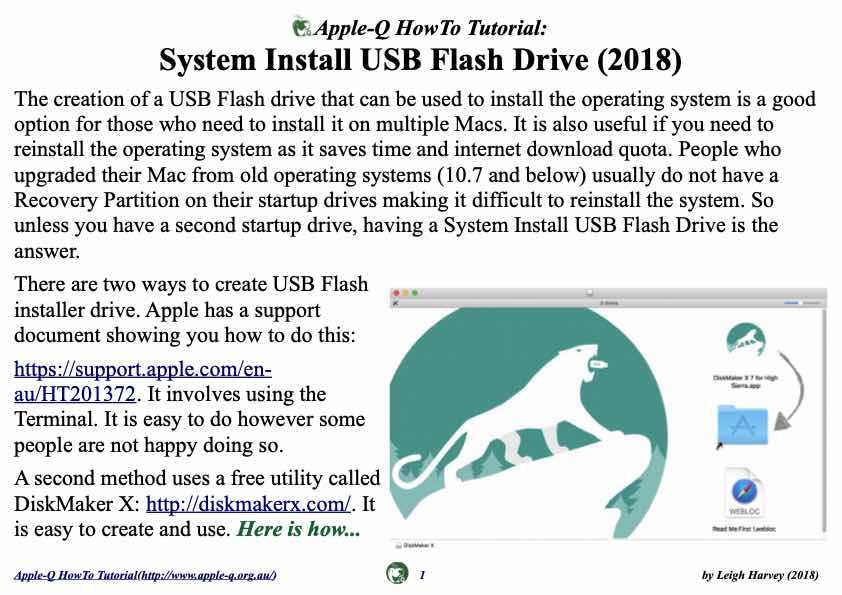 Apple-Q HowTo- System Install USB Flash Drive (2018-03)