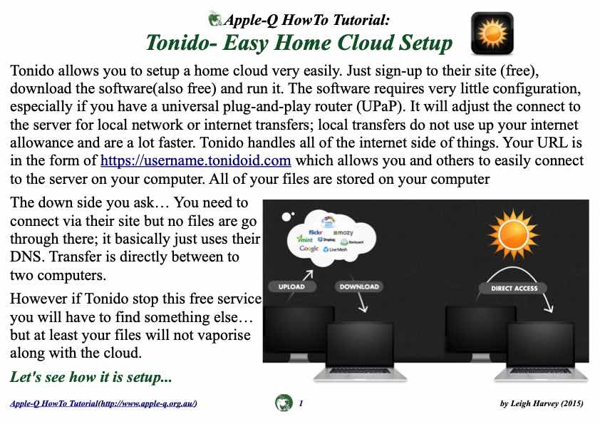 Apple-Q HowTo- Tonido- Easy home cloud setup (2015-09)